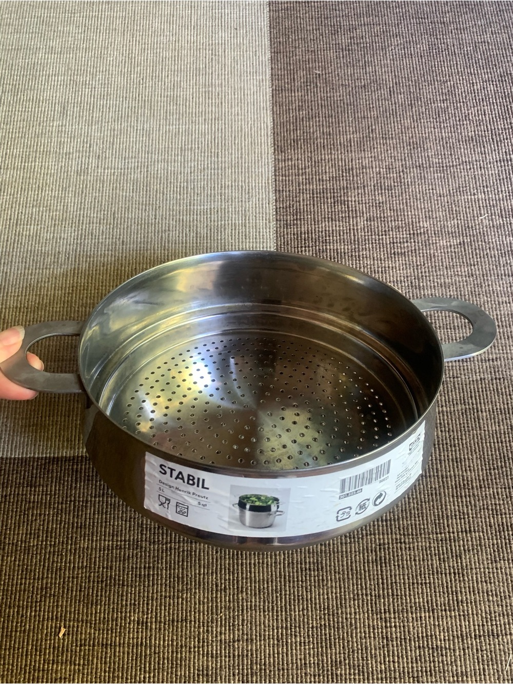EUC IKEA STABIL Stainless Steel Steamer Insert Silver 5QT
